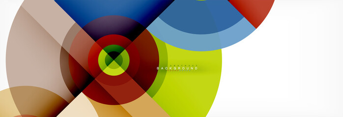 Obraz premium Minimalni geometryczni okręgi i trójboka abstrakcjonistyczny tło, techno nowożytny projekt, plakatowy szablon