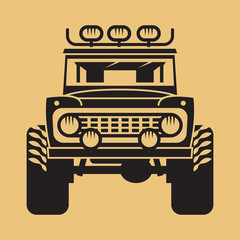 Off-road car isolated. Expedition suv silhouette