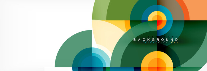 Fototapeta premium Circle abstract background with triangular shapes for modern design, cover, template, brochure, flyer.