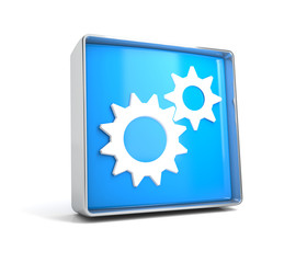 Gear - web button isolated on white background