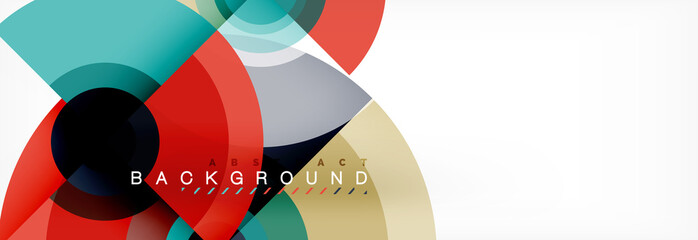 Fototapeta premium Vector circle composition, geometric minimal design illustration