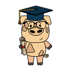 cute little pig character