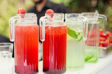 Fresh lemonade with strawberry