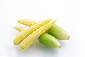 baby corn isolated on white background