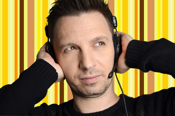 Man in the earphones