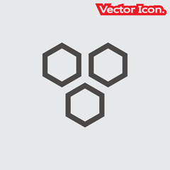 Honeycomb icon isolated sign symbol and flat style for app, web and digital design. Vector illustration.