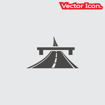 Motorway Icon Isolated Sign Symbol And Flat Style For App, Web And Digital Design. Vector Illustration.