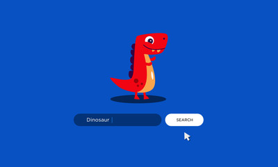 Dinosaur written on a browser search bar