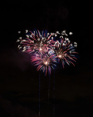 Closeup of isolated fireworks for compositing