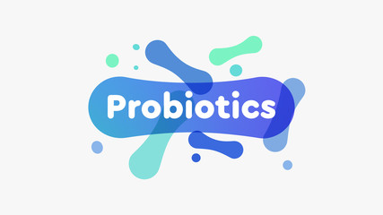 Probiotics Logo. Yoghurt or Milk Products Contains Lactobacillus. Probiotic Bacteria Logo Design.