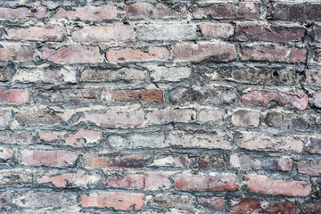 Mauerwerk aus Backstein unruhig retro alt 