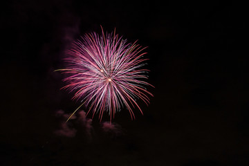 Closeup of isolated fireworks for compositing