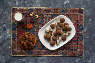 Arab sweets from dates. Organic energy bites.