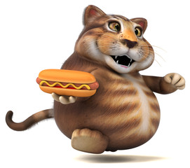 Fototapeta premium Fun cat - 3D Illustration