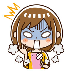 スマホ　故障　女性