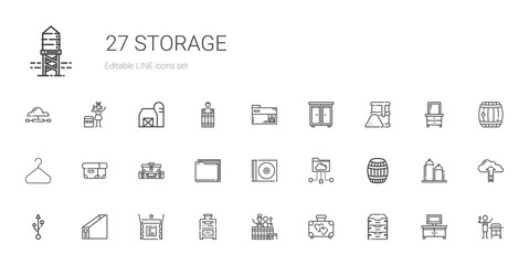 storage icons set
