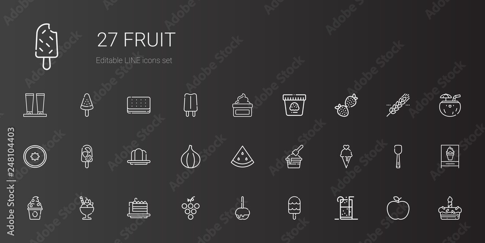 Sticker fruit icons set