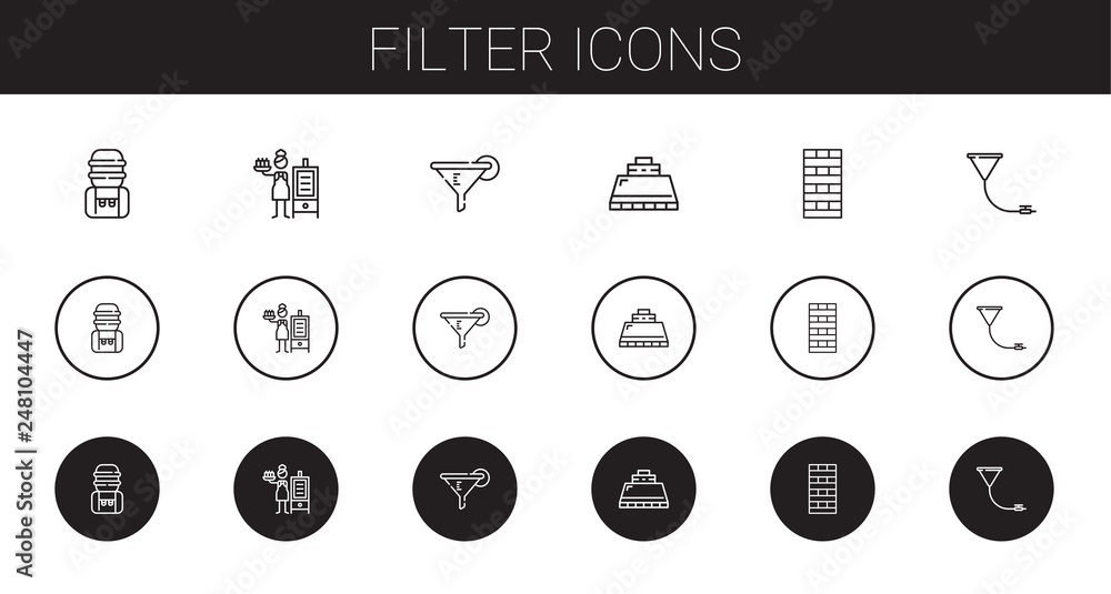 Sticker filter icons set