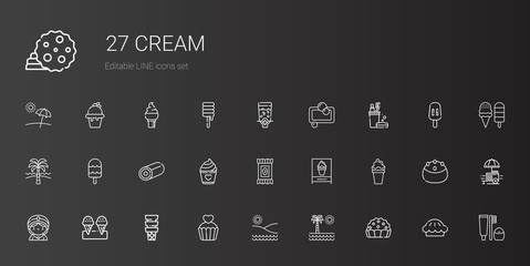 cream icons set