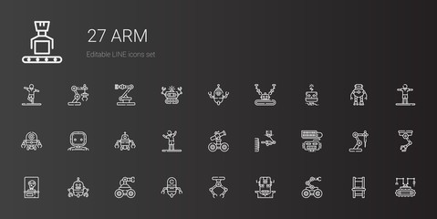 arm icons set