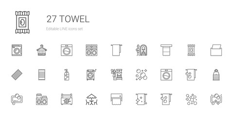 towel icons set