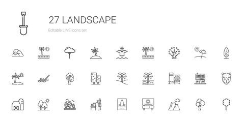 Fototapeta na wymiar landscape icons set