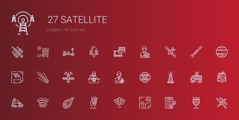 satellite icons set