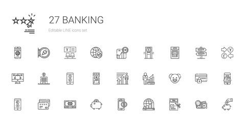 banking icons set