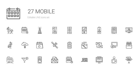 mobile icons set