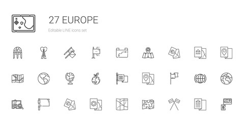 europe icons set