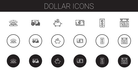 dollar icons set