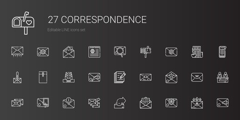 correspondence icons set