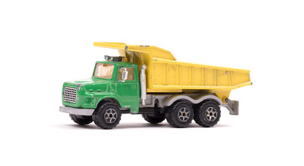 Fototapeta na wymiar Dump truck toy isolated