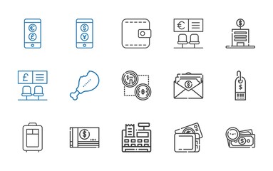 wallet icons set