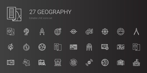 geography icons set