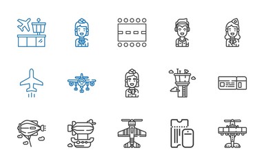 aircraft icons set