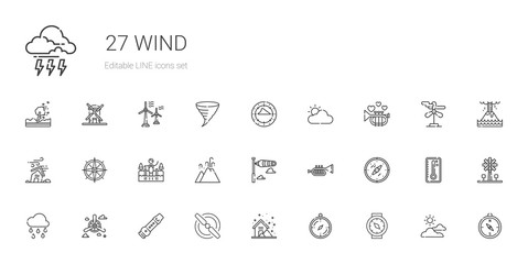 wind icons set