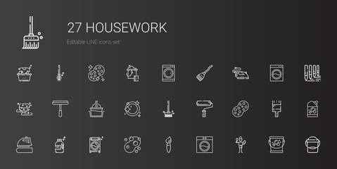 housework icons set