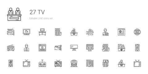 tv icons set