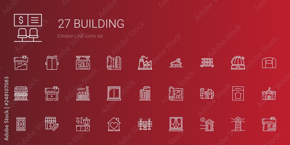 Poster building icons set