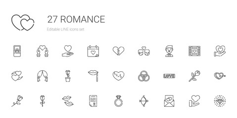 Naklejka na ściany i meble romance icons set