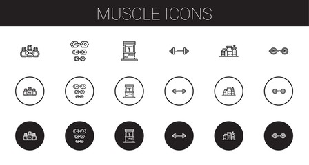 muscle icons set