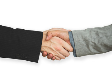 Business handshake agreement.  Power of financial contract and agreement to join and work together.