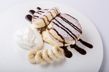 Banana with chocolate cream bread