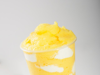 Yellow ice cream shake