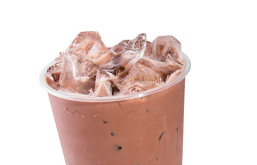 Ice cube coffee white background