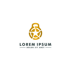 Fitness Gym logo template. Barbell icon design - vector