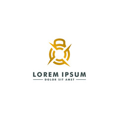 Fitness Gym logo template. Barbell icon design - vector