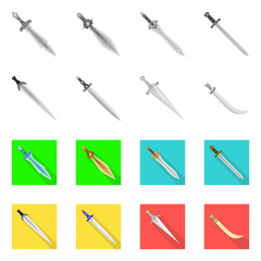 Vector illustration of game  and armor  logo. Collection of game  and blade  vector icon for stock.