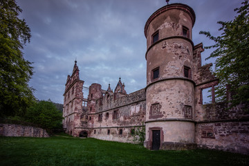 Fototapeta premium monastery at dawn black forest night time